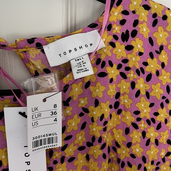 BNWT Topshop Mixed Floral Hanky Dress Midi US 4 - Picture 6 of 7